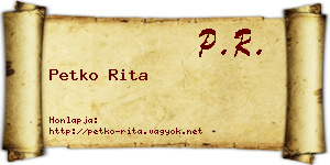 Petko Rita névjegykártya