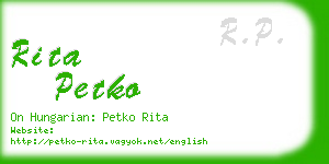 rita petko business card